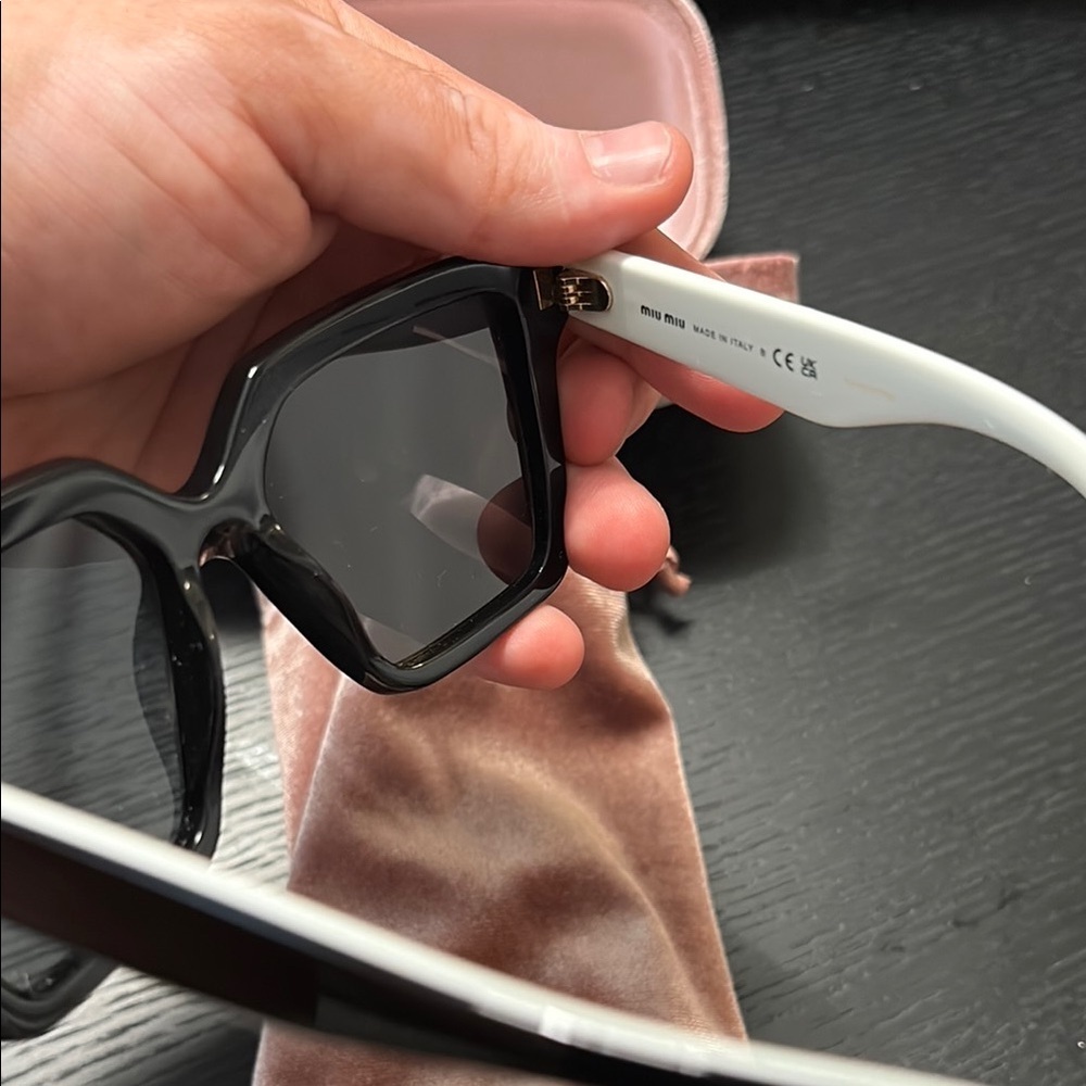 Miu Miu Black and White Sunglasses - Picture 5 of 6